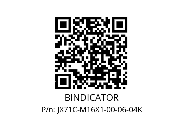   BINDICATOR JX71C-M16X1-00-06-04K