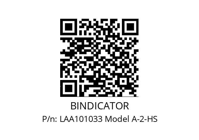   BINDICATOR LAA101033 Model A-2-HS