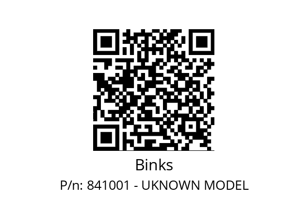   Binks 841001 - UKNOWN MODEL