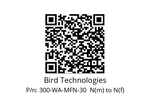   Bird Technologies 300-WA-MFN-30  N(m) to N(f)