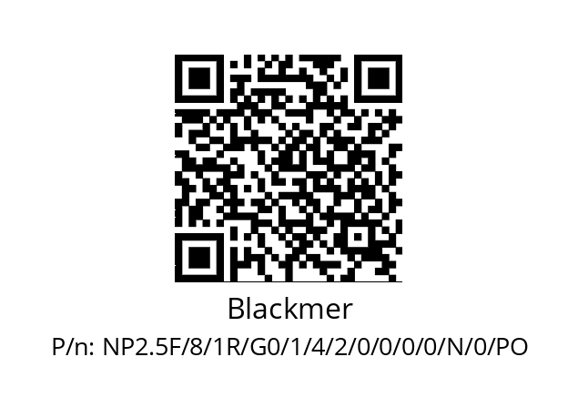   Blackmer NP2.5F/8/1R/G0/1/4/2/0/0/0/0/N/0/PO