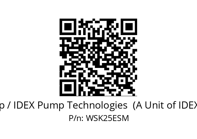   Blagdon Pump / IDEX Pump Technologies  (A Unit of IDEX Corporation) WSK25ESM