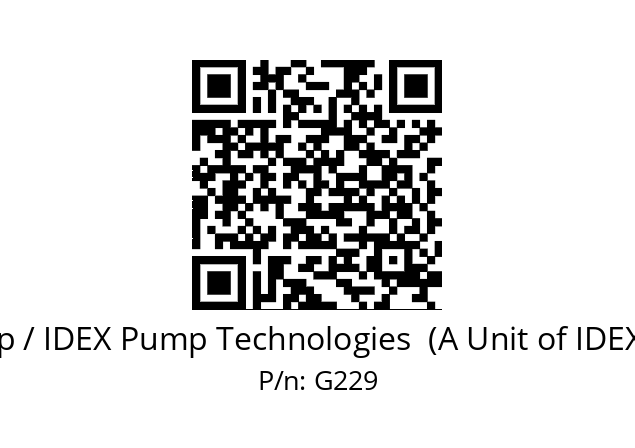   Blagdon Pump / IDEX Pump Technologies  (A Unit of IDEX Corporation) G229