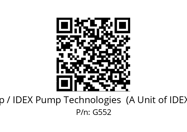   Blagdon Pump / IDEX Pump Technologies  (A Unit of IDEX Corporation) G552