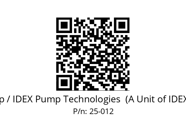   Blagdon Pump / IDEX Pump Technologies  (A Unit of IDEX Corporation) 25-012