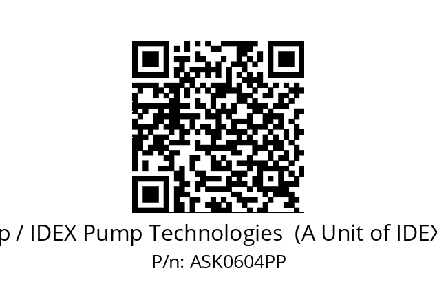   Blagdon Pump / IDEX Pump Technologies  (A Unit of IDEX Corporation) ASK0604PP