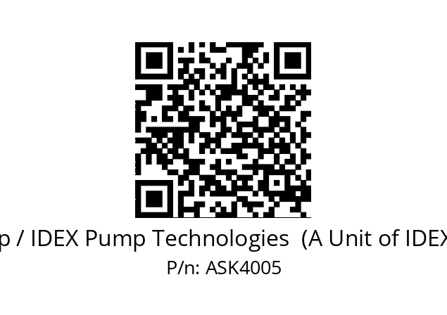   Blagdon Pump / IDEX Pump Technologies  (A Unit of IDEX Corporation) ASK4005