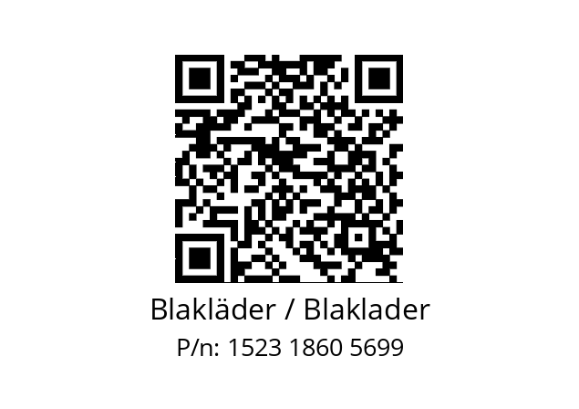   Blakläder / Blaklader 1523 1860 5699