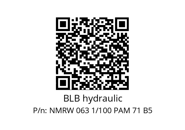   BLB hydraulic NMRW 063 1/100 PAM 71 B5