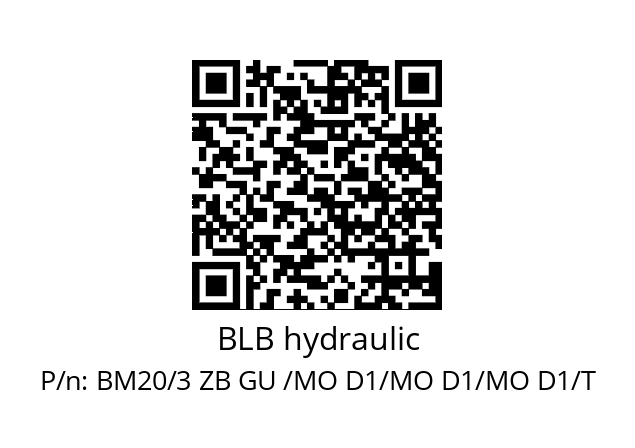   BLB hydraulic BM20/3 ZB GU /MO D1/MO D1/MO D1/T