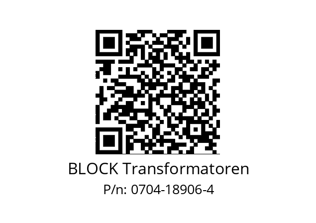   BLOCK Transformatoren 0704-18906-4