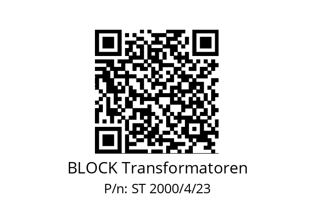   BLOCK Transformatoren ST 2000/4/23