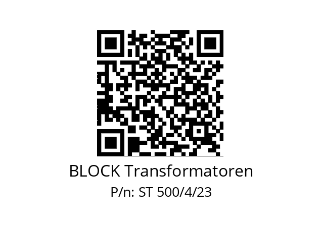   BLOCK Transformatoren ST 500/4/23