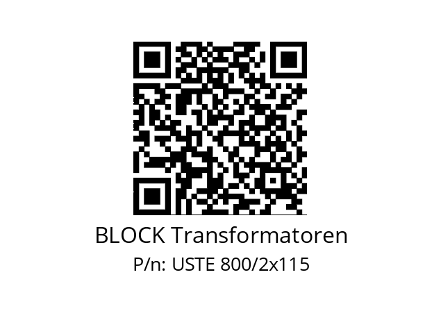   BLOCK Transformatoren USTE 800/2x115