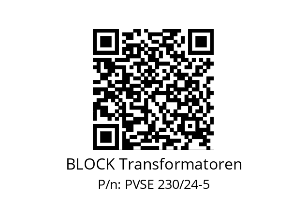   BLOCK Transformatoren PVSE 230/24-5