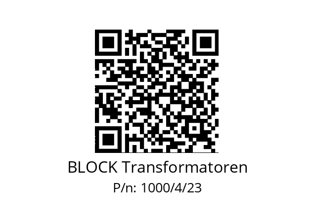   BLOCK Transformatoren 1000/4/23