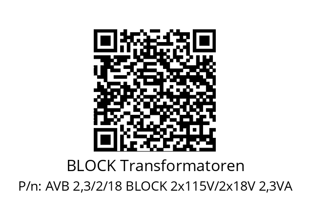   BLOCK Transformatoren AVB 2,3/2/18 BLOCK 2х115V/2х18V 2,3VA