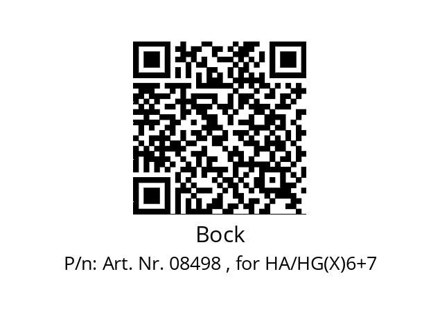   Bock Art. Nr. 08498 , for HA/HG(X)6+7