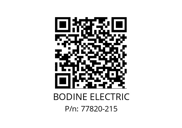   BODINE ELECTRIC 77820-215