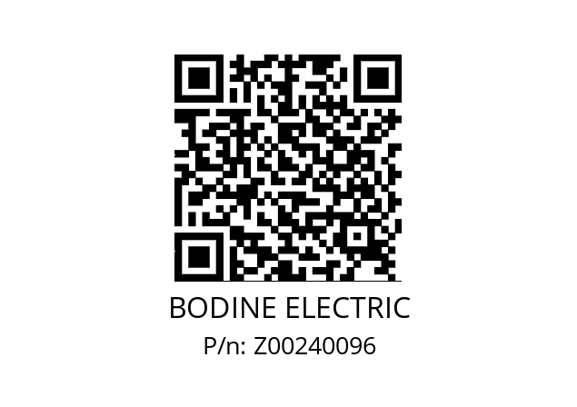   BODINE ELECTRIC Z00240096