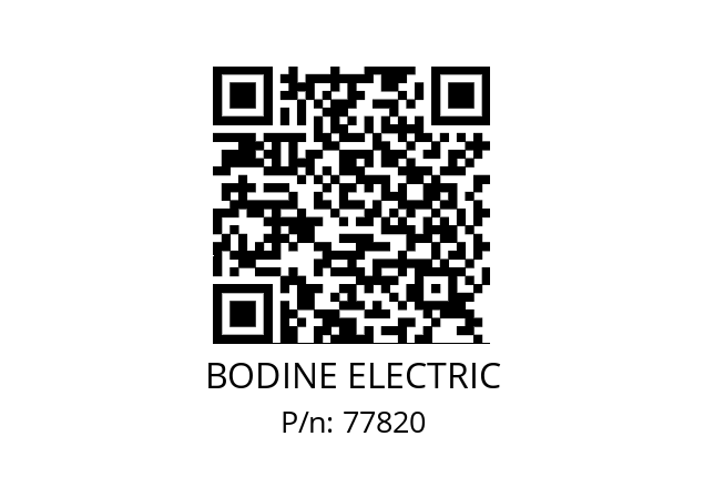   BODINE ELECTRIC 77820