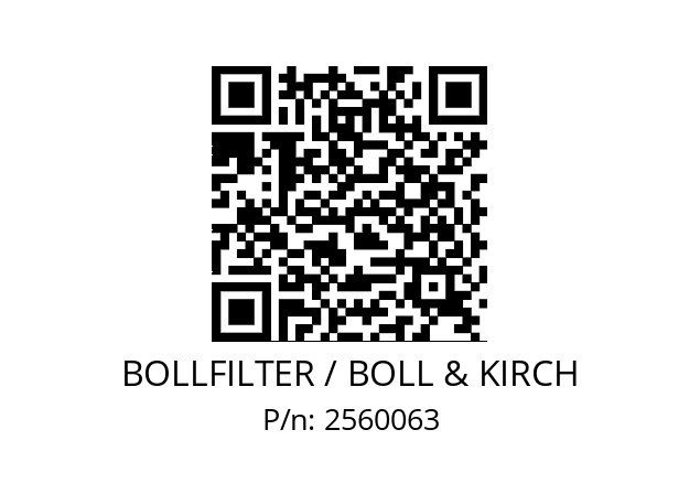   BOLLFILTER / BOLL & KIRCH 2560063