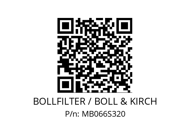   BOLLFILTER / BOLL & KIRCH MB066S320