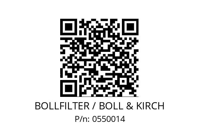   BOLLFILTER / BOLL & KIRCH 0550014