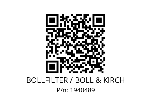   BOLLFILTER / BOLL & KIRCH 1940489