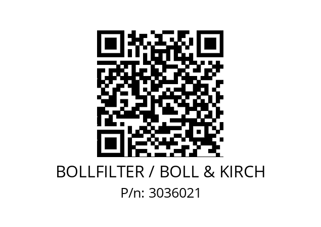   BOLLFILTER / BOLL & KIRCH 3036021