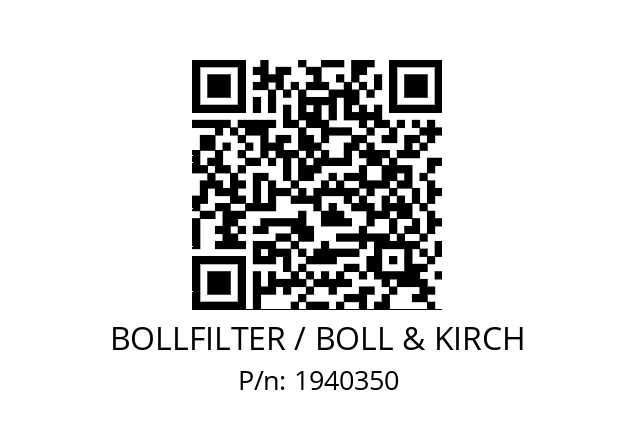   BOLLFILTER / BOLL & KIRCH 1940350