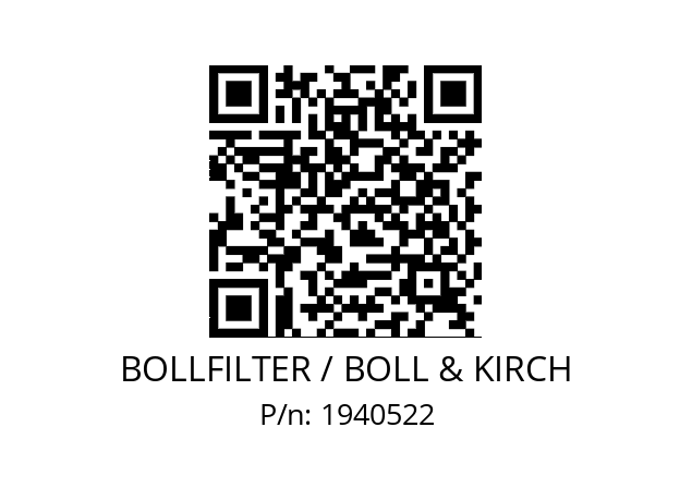   BOLLFILTER / BOLL & KIRCH 1940522