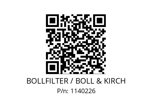   BOLLFILTER / BOLL & KIRCH 1140226