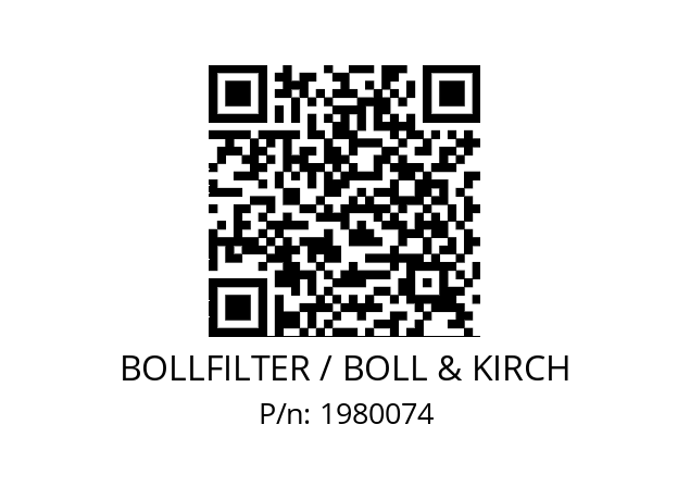   BOLLFILTER / BOLL & KIRCH 1980074