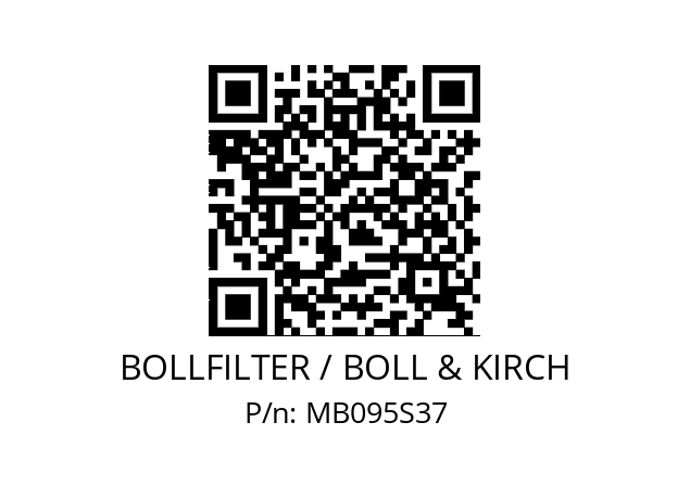   BOLLFILTER / BOLL & KIRCH MB095S37