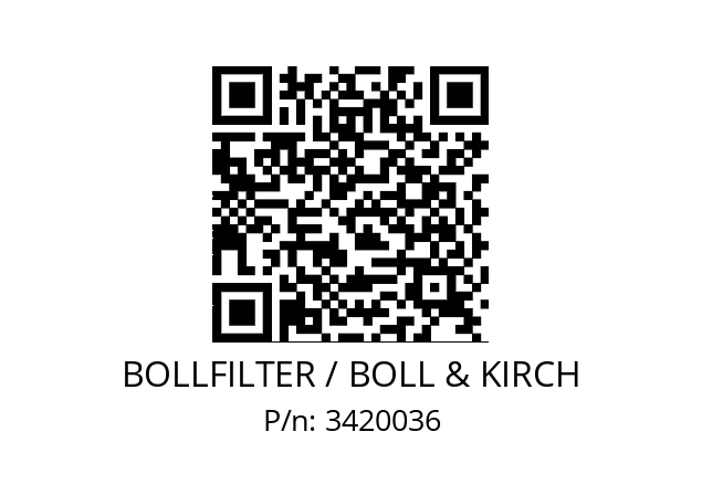   BOLLFILTER / BOLL & KIRCH 3420036