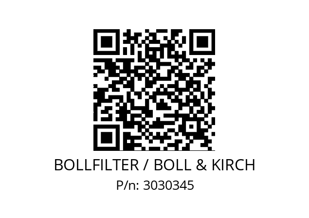   BOLLFILTER / BOLL & KIRCH 3030345