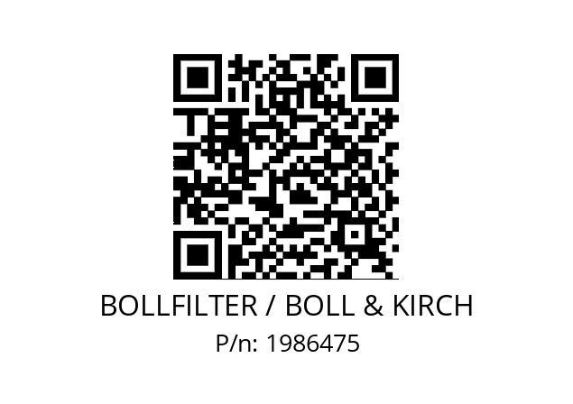   BOLLFILTER / BOLL & KIRCH 1986475