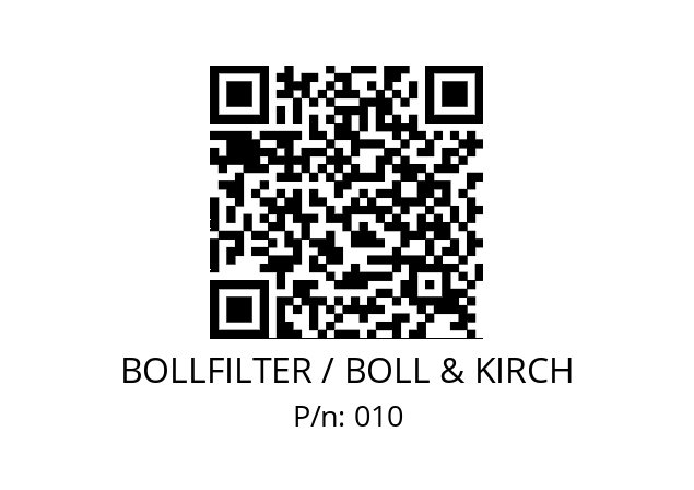   BOLLFILTER / BOLL & KIRCH 010