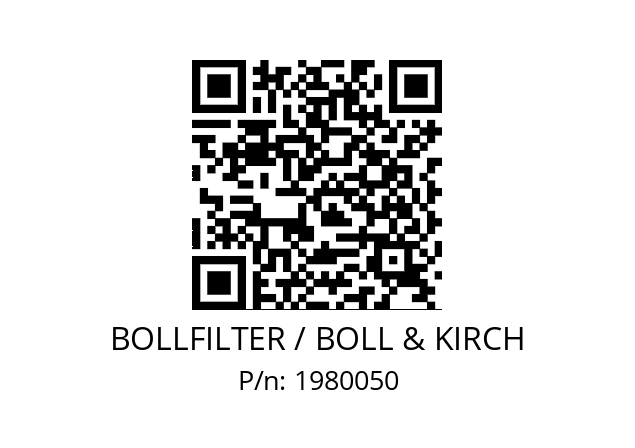   BOLLFILTER / BOLL & KIRCH 1980050