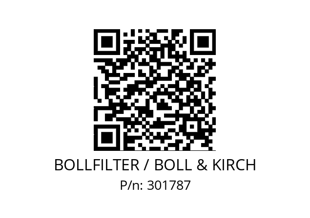   BOLLFILTER / BOLL & KIRCH 301787