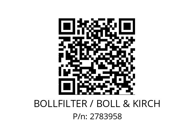   BOLLFILTER / BOLL & KIRCH 2783958