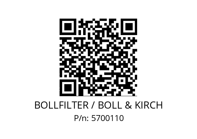   BOLLFILTER / BOLL & KIRCH 5700110