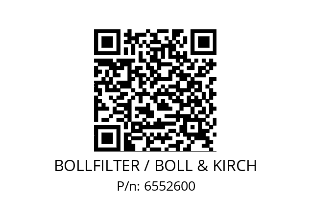   BOLLFILTER / BOLL & KIRCH 6552600