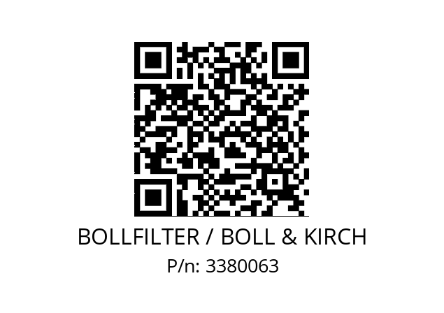   BOLLFILTER / BOLL & KIRCH 3380063