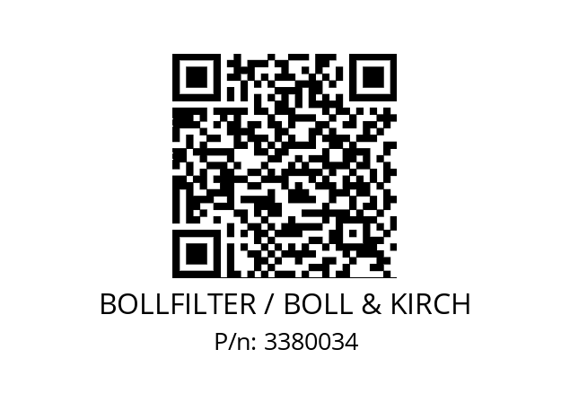   BOLLFILTER / BOLL & KIRCH 3380034