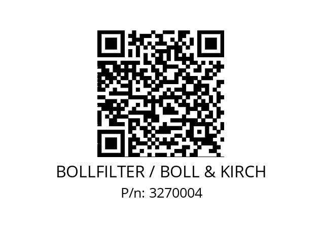   BOLLFILTER / BOLL & KIRCH 3270004