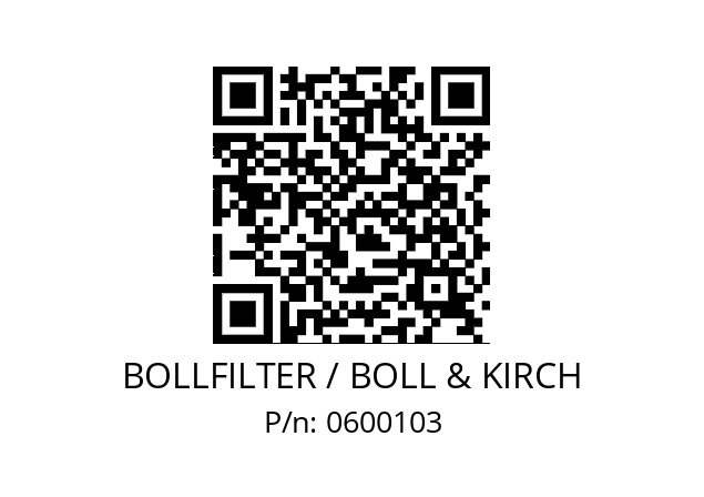   BOLLFILTER / BOLL & KIRCH 0600103