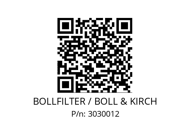   BOLLFILTER / BOLL & KIRCH 3030012