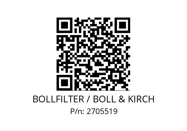   BOLLFILTER / BOLL & KIRCH 2705519